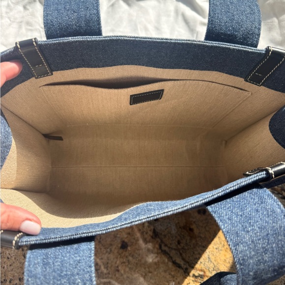 CHLOE
x High Summer Woody Medium Tote Bag in Bandana Embroidered Denim - Picture 4 of 6